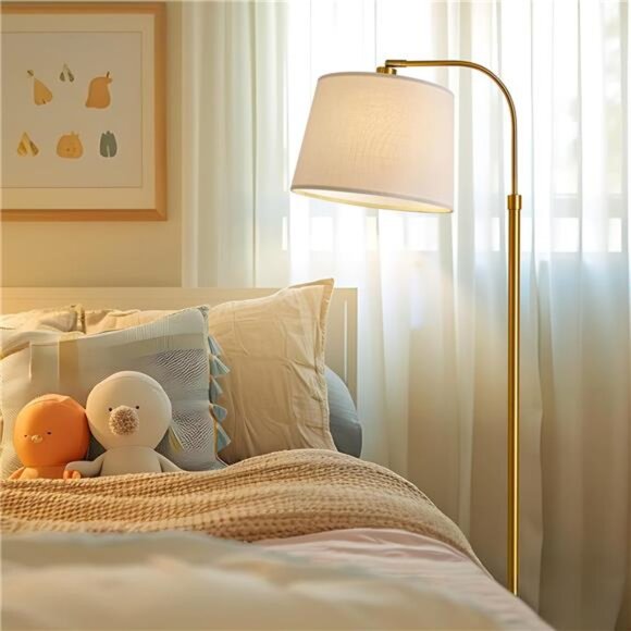 62" Gold Floor Lamp for Living Rooms Tall Arc Standing Lamps for - Picture 3 of 7